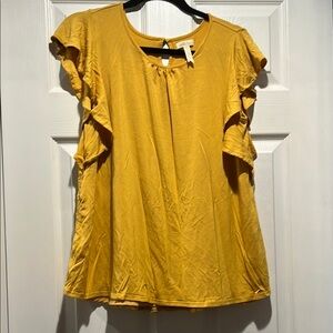 Matilda Jane Yellow Flutter Sleeve Ruffled Top
